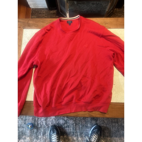 VTG Faconnable Mens Crewneck Sweater Size XL all cotton long sleeve Red - Picture 1 of 6